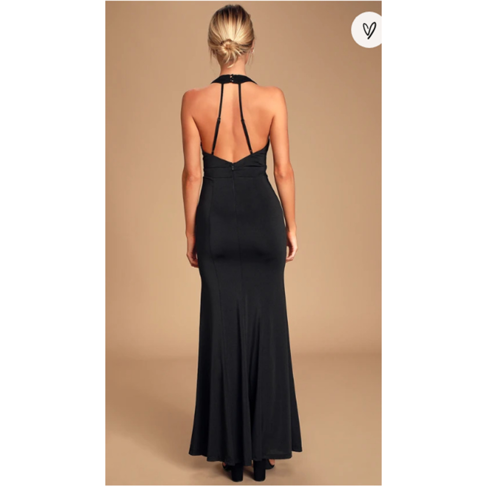 Lulus Dress Women S Tenth Avenue Black Ruched Halter Maxi Formal Event Maxi NWOT - Picture 2 of 13